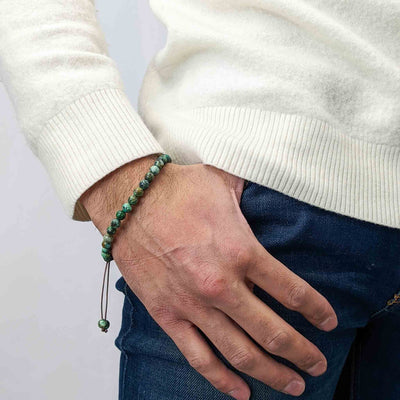African Turquoise | Men's Tasbih Bracelet, islamic_prayer_beads - Grounded Revival