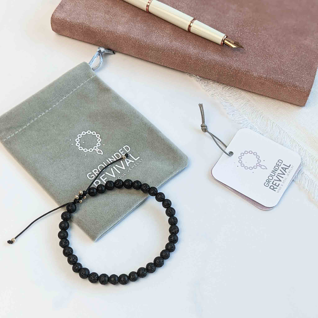 Lava Stone Tasbih Bracelet, islamic_prayer_beads - Grounded Revival