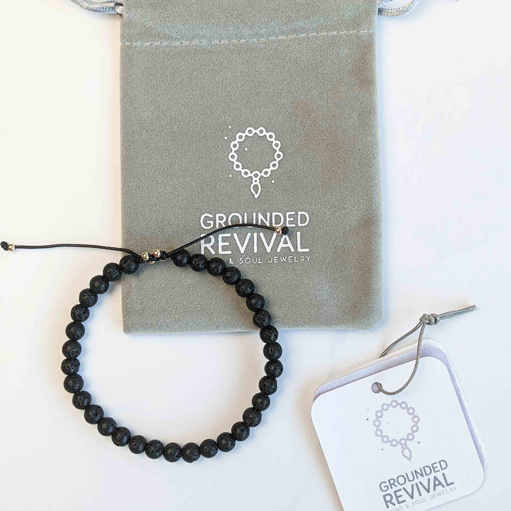 Lava Stone Tasbih Bracelet, islamic_prayer_beads - Grounded Revival
