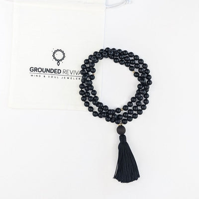 Black Onyx Tassel Tasbih, islamic_prayer_beads - Grounded Revival