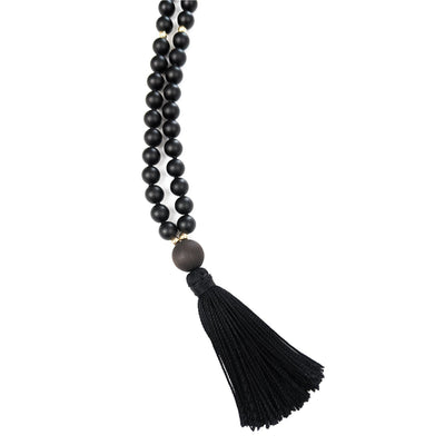 Black Onyx Tassel Tasbih, islamic_prayer_beads - Grounded Revival