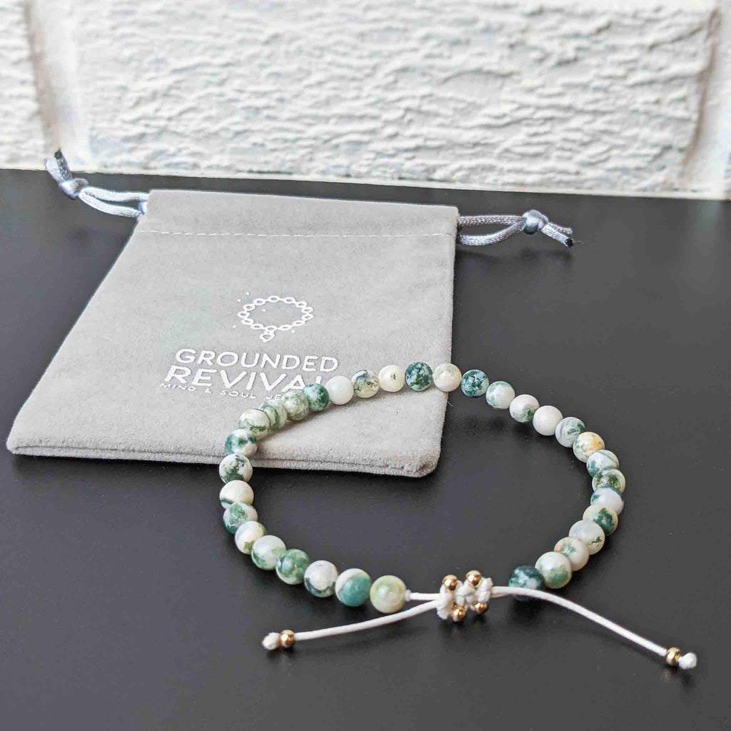 Tree Agate Tasbih Bracelet, islamic_prayer_beads - Grounded Revival