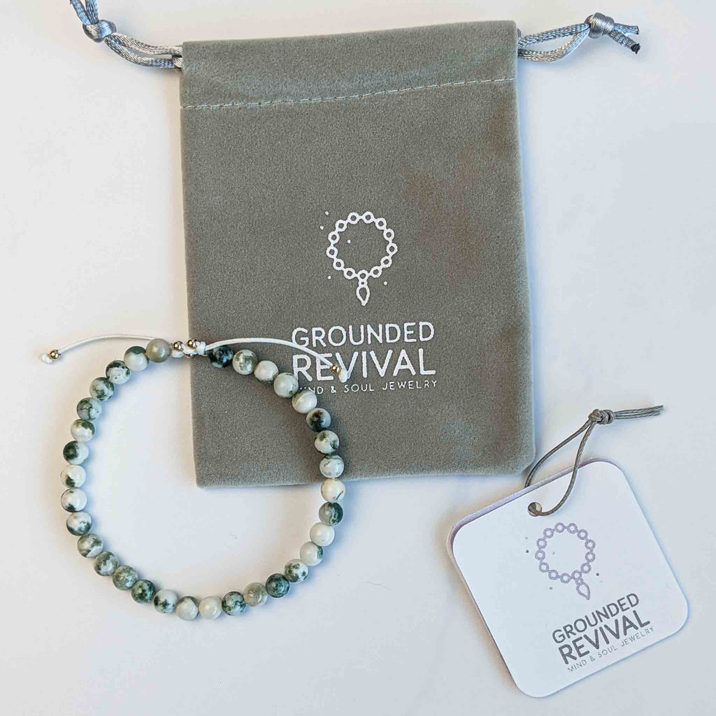 Tree Agate Tasbih Bracelet, islamic_prayer_beads - Grounded Revival