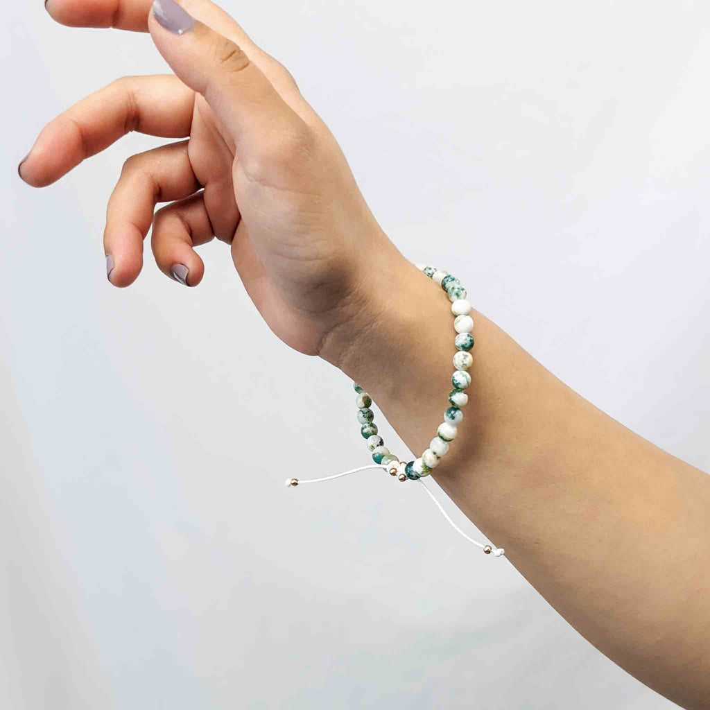 Tree Agate Tasbih Bracelet, islamic_prayer_beads - Grounded Revival