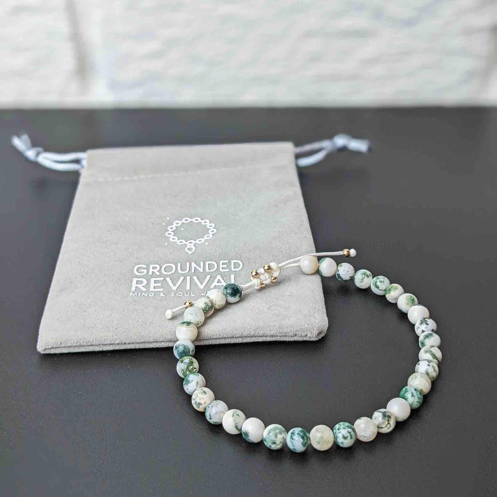 Tree Agate Tasbih Bracelet, islamic_prayer_beads - Grounded Revival