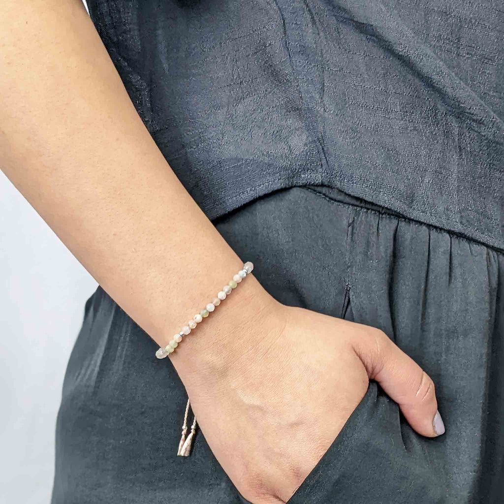 Morganite Silk Tasbih Bracelet, islamic_prayer_beads - Grounded Revival