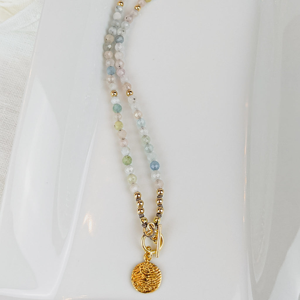 Morganite Silk Tasbih Necklace, islamic_prayer_beads - Grounded Revival