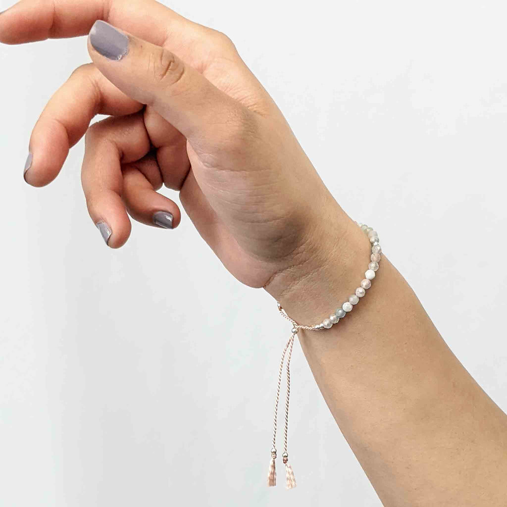 Morganite Silk Tasbih Bracelet, islamic_prayer_beads - Grounded Revival