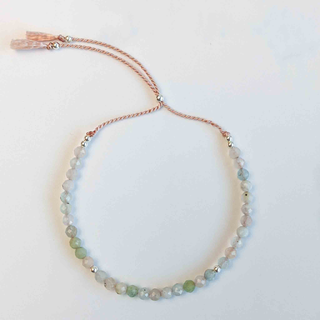 Morganite Silk Tasbih Bracelet, islamic_prayer_beads - Grounded Revival