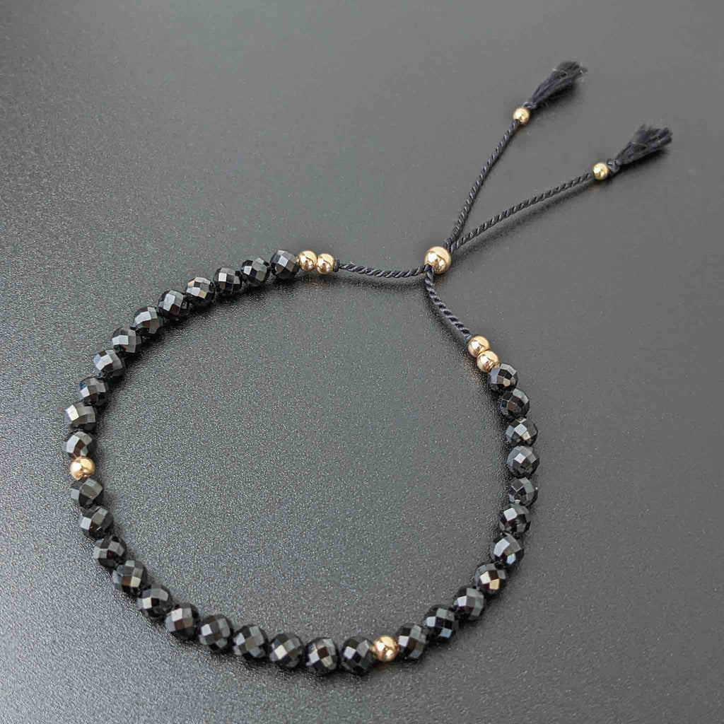 Black Spinel Silk Tasbih Bracelet, islamic_prayer_beads - Grounded Revival