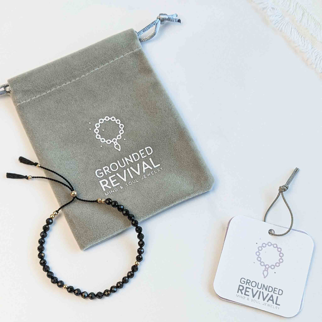 Black Spinel Tassel Tasbih Bracelet | Tasbeeh Beads | 33 Beads