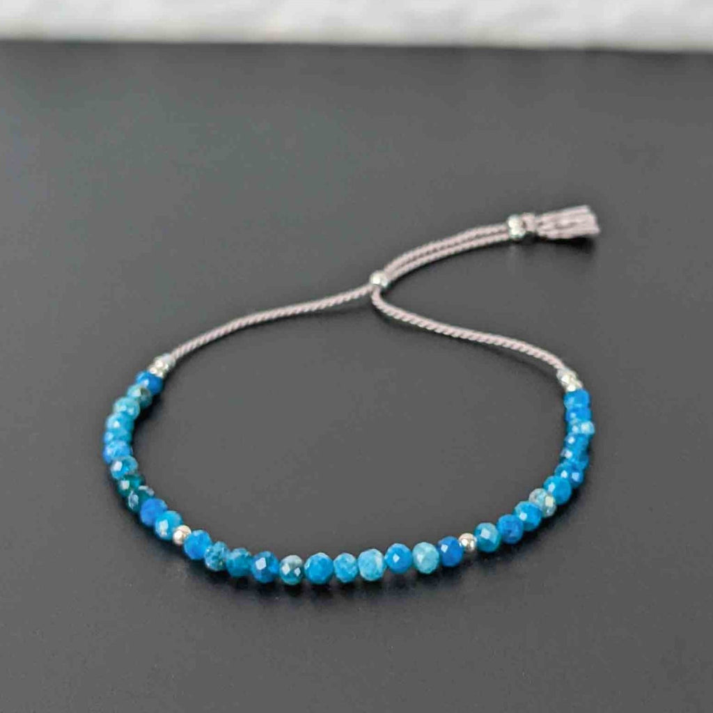 Blue Apatite Silk Tasbih Bracelet, islamic_prayer_beads - Grounded Revival