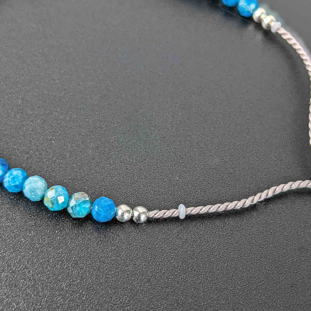 Blue Apatite Silk Tasbih Bracelet, islamic_prayer_beads - Grounded Revival